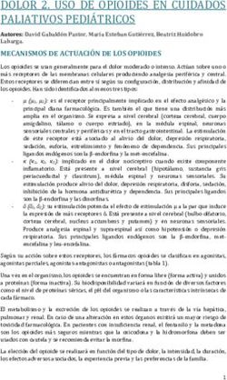 DOLOR 2. USO DE OPIOIDES EN CUIDADOS PALIATIVOS PEDIÁTRICOS