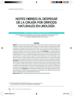 NOTES HIBRIDO: EL DESPEGAR DE LA CIRUG&Iacute;A POR ORIFICIOS NATURALES EN UROLOG&Iacute;A