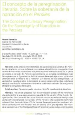 El concepto de la peregrinaci&oacute;n literaria. Sobre la soberan&iacute;a de la narraci&oacute;n en el Persiles - revista hipogrifo