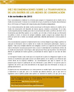 DIEZ RECOMENDACIONES SOBRE LA TRANSPARENCIA DE LOS DUEÑOS DE LOS MEDIOS DE COMUNICACIÓN
