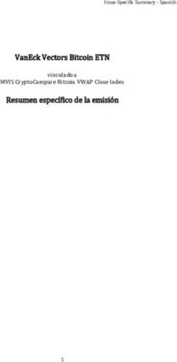 VanEck Vectors Bitcoin ETN Resumen espec&iacute;fico de la emisi&oacute;n - Issue-Specific Summary - Spanish