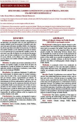 EFECTOS DEL CAMBIO CLIMÁTICO EN LA SALUD PÚBLICA, 2015-2020. UNA REVISIÓN SISTEMÁTICA(*)