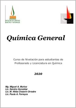 Química General 2020 Curso de Nivelación para estudiantes de Profesorado y Licenciatura en Química - Facultad de Ciencias Exactas y Naturales