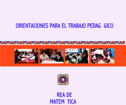 ORIENTACIONES PARA EL TRABAJO PEDAGÓGICO - ÁREA DE MATEMÁTICA