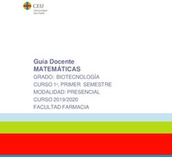 Guía Docente MATEMÁTICAS - GRADO: BIOTECNOLOGÍA CURSO 1º, PRIMER SEMESTRE MODALIDAD: PRESENCIAL CURSO 2019/2020 FACULTAD FARMACIA