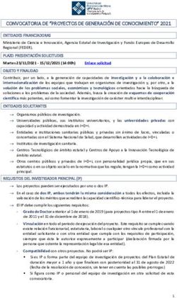 CONVOCATORIA DE "PROYECTOS DE GENERACIÓN DE CONOCIMIENTO" 2021 - UFV