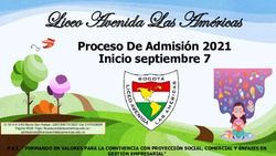 Liceo Avenida Las Américas - Proceso De Admisión 2021 Inicio septiembre 7