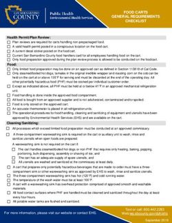 FOOD CARTS GENERAL REQUIREMENTS CHECKLIST