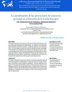 La coordinación de las prestaciones de asistencia personal en el Derecho de la Unión Europea