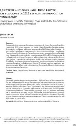 Que veinte años no es nada: Hugo CHávez, las eleCCiones de 2012 y el Continuismo polítiCo venezolano