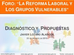 FORO: "LA REFORMA LABORAL Y LOS GRUPOS VULNERABLES" DIAGNÓSTICO Y PROPUESTAS - JAVIER LOZANO ALARCÓN - Secretaría del Trabajo y ...