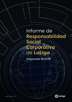 INFORME DE RESPONSABILIDAD SOCIAL CORPORATIVA DE LALIGA - TEMPORADA 2019/20 - WWW.LALIGA.COM