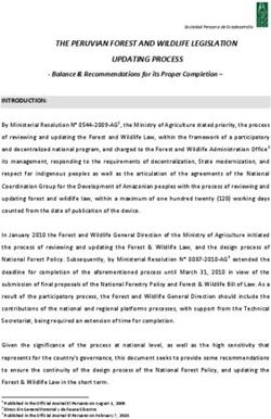THE PERUVIAN FOREST AND WILDLIFE LEGISLATION UPDATING PROCESS