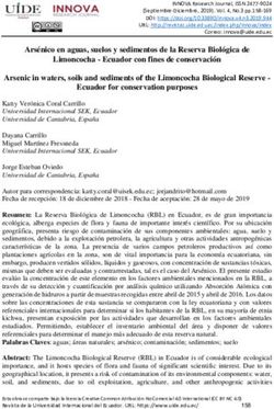 Arsénico en aguas, suelos y sedimentos de la Reserva Biológica de Limoncocha - Ecuador con fines de conservación Arsenic in waters, soils and ...