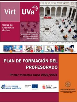 PLAN DE FORMACIÓN DEL PROFESORADO - Primer trimestre curso 2020/2021 - UVa