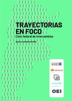TRAYECTORIAS EN FOCO Ciclo federal de intercambios - Agosto a noviembre de 2020 - UNICEF