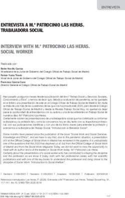 ENTREVISTA A M.ª PATROCINIO LAS HERAS. TRABAJADORA SOCIAL INTERVIEW WITH M.ª PATROCINIO LAS HERAS. SOCIAL WORKER
