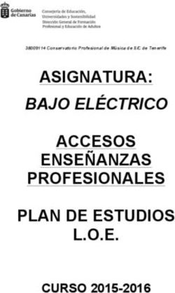 ASIGNATURA: BAJO ELÉCTRICO - ACCESOS ENSEÑANZAS PROFESIONALES PLAN DE ESTUDIOS L.O.E.
