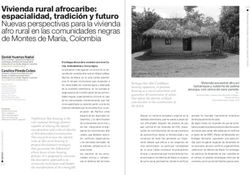 Vivienda rural afrocaribe: espacialidad, tradición y futuro Nuevas perspectivas para la vivienda afro rural en las comunidades negras de Montes de ...