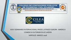 XXXV SEMINARIO INTERNACIONAL PAISES LATINOS EUROPA - AMERICA COMERCIO EXTERIOR EN ECUADOR N&Aacute;POLES MARZO 2018 - CILEA