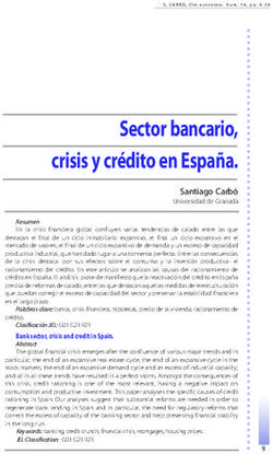 Sector bancario, crisis y cr&eacute;dito en Espa&ntilde;a.