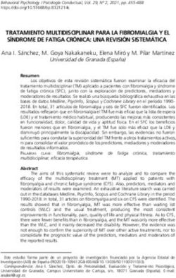 TRATAMIENTO MULTIDISCIPLINAR PARA LA FIBROMIALGIA Y EL SÍNDROME DE FATIGA CRÓNICA: UNA REVISIÓN SISTEMÁTICA1 - Behavioral ...