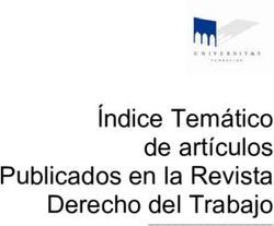 Índice Temático de artículos Publicados en la Revista Derecho del Trabajo