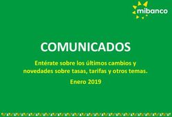 COMUNICADOS Ent&eacute;rate sobre los &uacute;ltimos cambios y novedades sobre tasas, tarifas y otros temas. Enero 2019 - Mibanco