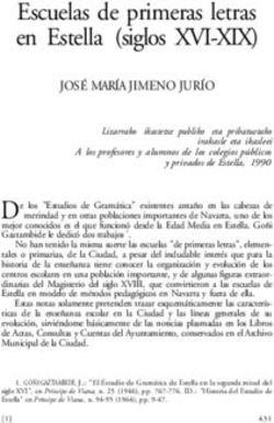 Escuelas de primeras letras en Estella (siglos XVI-XIX)