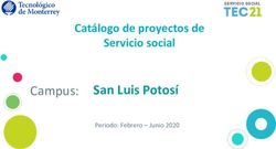 Campus: San Luis Potosí - Catálogo de proyectos de Servicio social - Periodo: Febrero - Junio 2020 - Tec de Monterrey