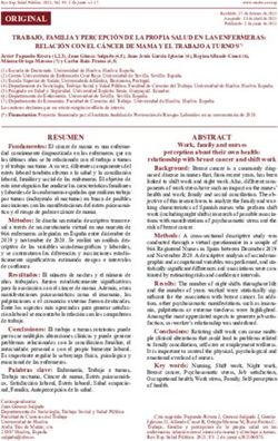 TRABAJO, FAMILIA Y PERCEPCIÓN DE LA PROPIA SALUD EN LAS ENFERMERAS: RELACIÓN CON EL CÁNCER DE MAMA Y EL TRABAJO A TURNOS - ORIGINAL