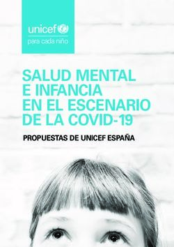 SALUD MENTAL E INFANCIA EN EL ESCENARIO DE LA COVID-19 - PROPUESTAS DE UNICEF ESPAÑA