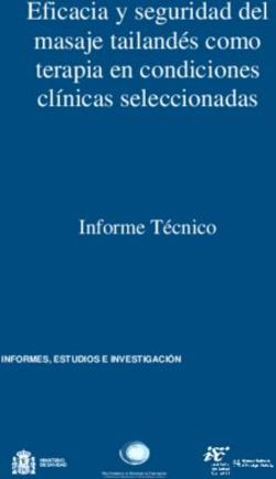 Eficacia y seguridad del masaje tailandés como terapia en condiciones clínicas seleccionadas - Informe Técnico