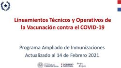 Lineamientos Técnicos y Operativos de la Vacunación contra el COVID-19 - Programa Ampliado de Inmunizaciones Actualizado al 14 de Febrero 2021