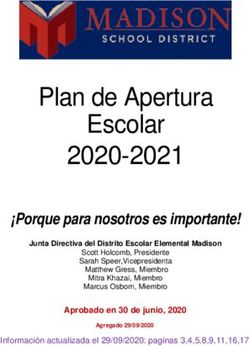 Plan de Apertura Escolar 2020-2021 - Porque para nosotros es importante!