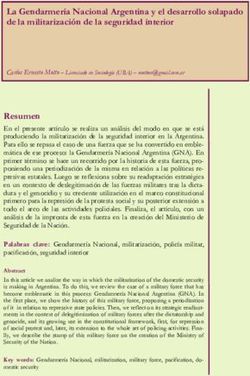 LA GENDARMER&Iacute;A NACIONAL ARGENTINA Y EL DESARROLLO SOLAPADO DE LA MILITARIZACI&Oacute;N DE LA SEGURIDAD INTERIOR - GESPYDH