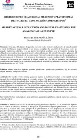 RESTRICCIONES DE ACCESO AL MERCADO Y PLATAFORMAS DIGITALES: EL CASO AMAZÓN COMO EJEMPLO1 MARKET ACCESS RESTRICTIONS AND DIGITAL PLATFORMS: THE ...