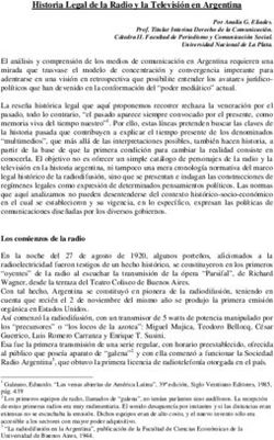 Historia Legal de la Radio y la Televisión en Argentina