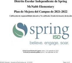 DISTRITO ESCOLAR INDEPENDIENTE DE SPRING MCNABB ELEMENTARY PLAN DE MEJORA DEL CAMPUS DE 2021-2022 - SPRING ISD